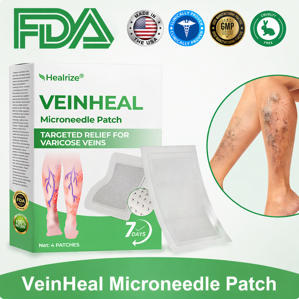 Healrize® VeinHeal Microneedle Patch